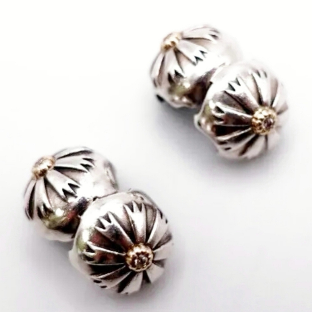PAIR of Pandora clips 14K accent retired "Flower friendship " - Picture 7 of 16